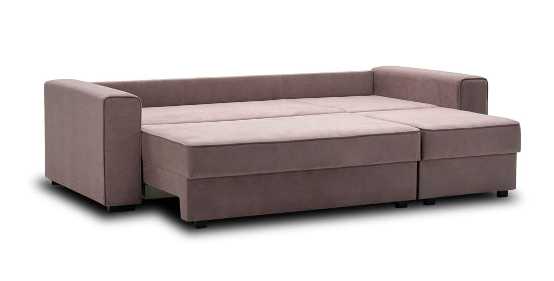 Диван трансформер Астон Пудрово-розовый велюр