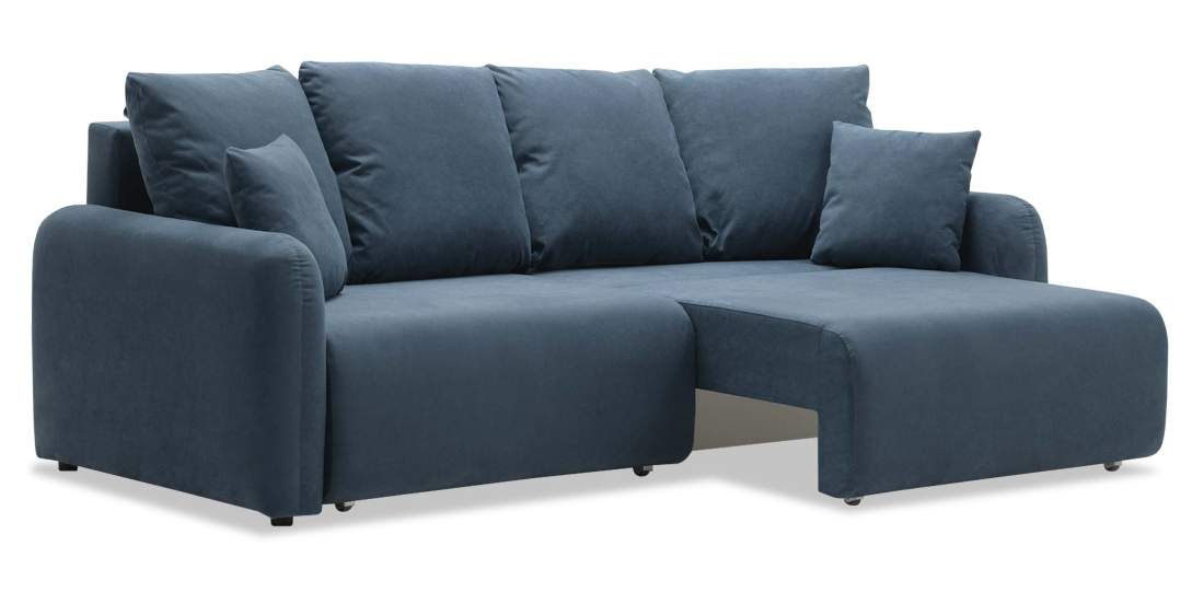 Прямой диван Волда Индиго велюр