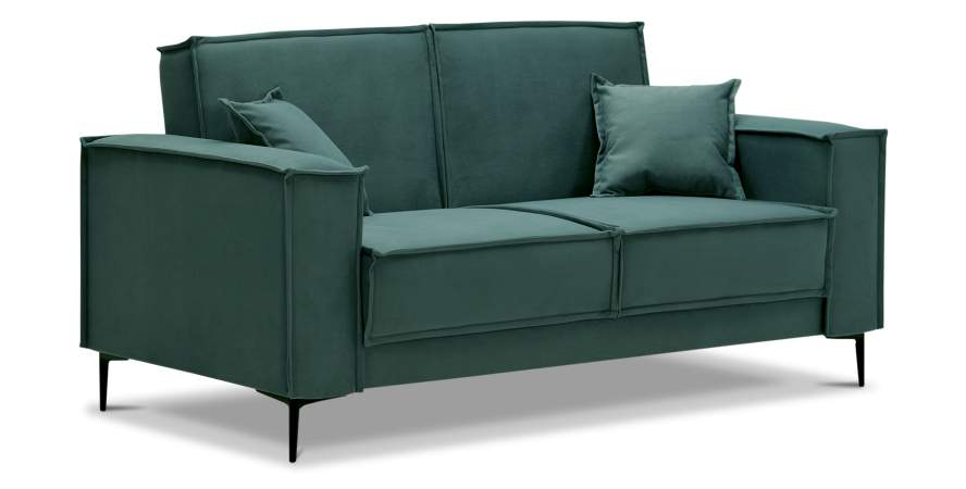 Прямой мини диван Авиньон изумрудный велюр Уцененный
