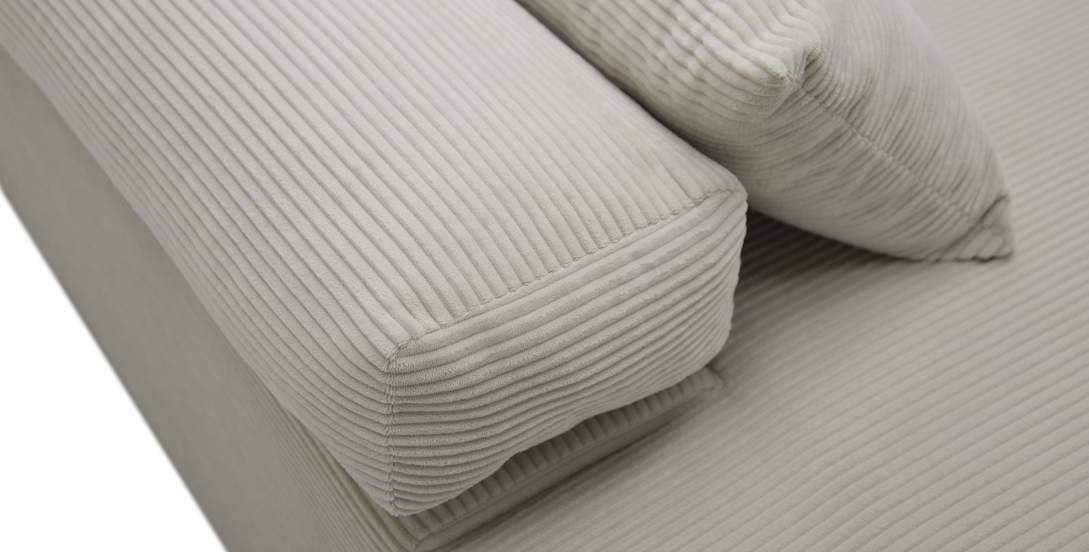 Угловой диван правый Тайлин Молочный кремовый велюр 