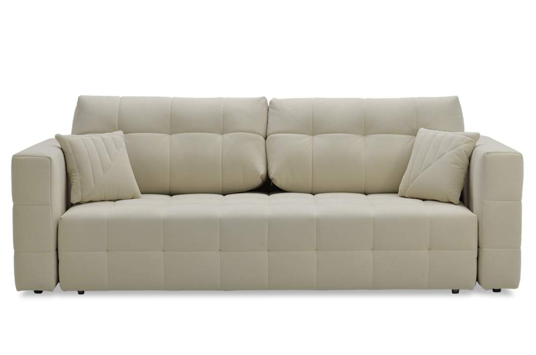 Прямой диван Энзо бежевый велюр