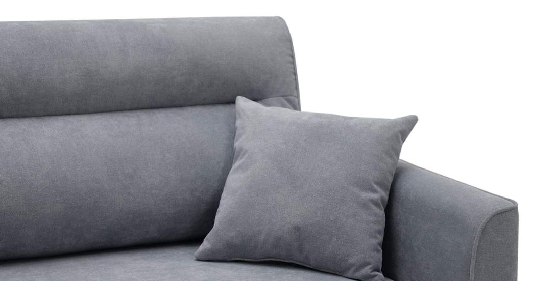 Прямой диван Авилла Cеро-голубой велюр