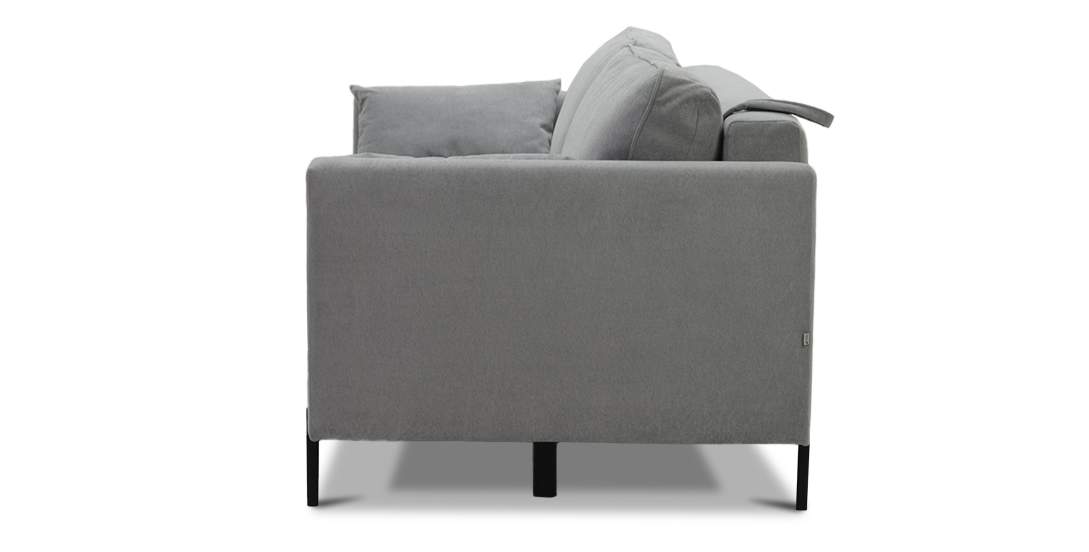 Прямой диван Энгри Дымчатый серый велюр