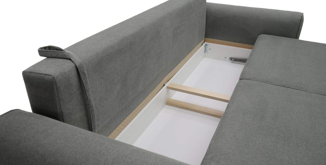 Прямой диван Тельда серый шенилл