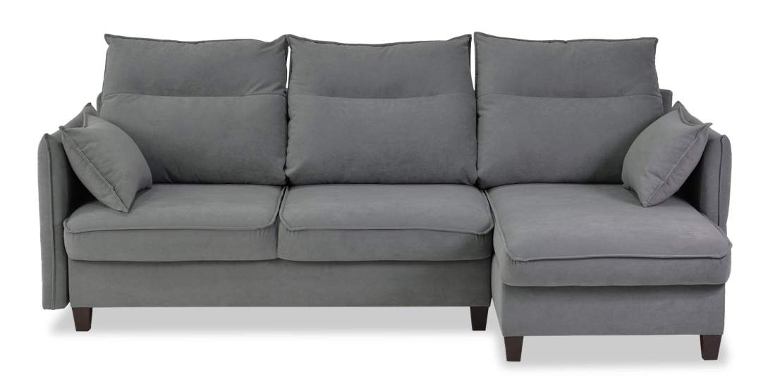 Угловой диван Палермо серый велюр