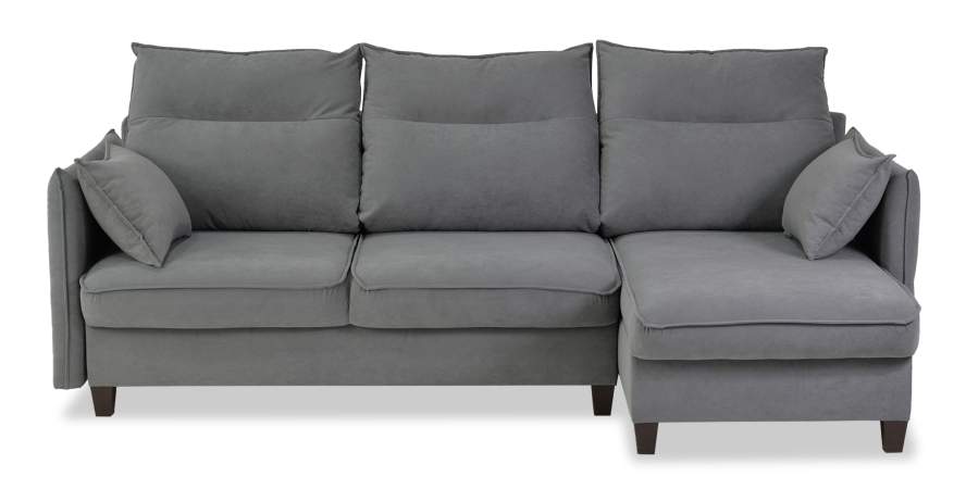 Угловой диван Палермо серый велюр