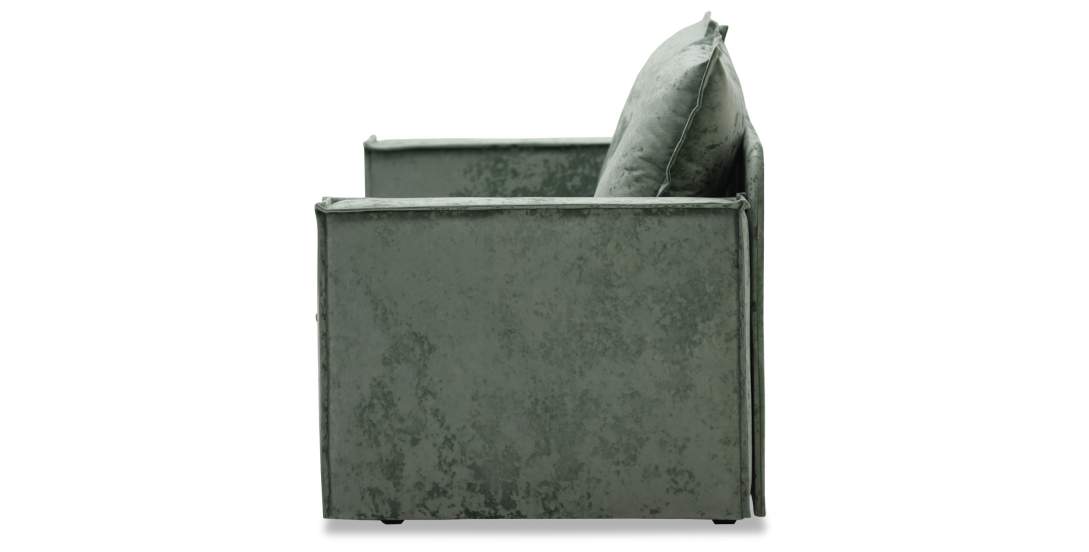 Прямой мини диван Бохо Жемчужно-мятный велюр