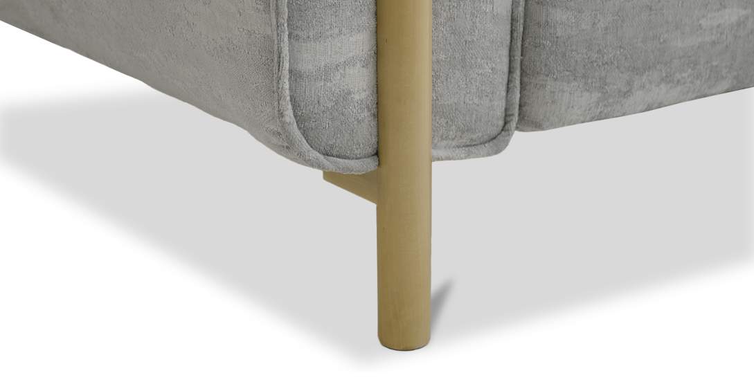 Прямой диван Тельда серый шенилл