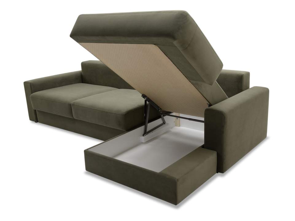 Угловой диван правый Вегас хаки велюр