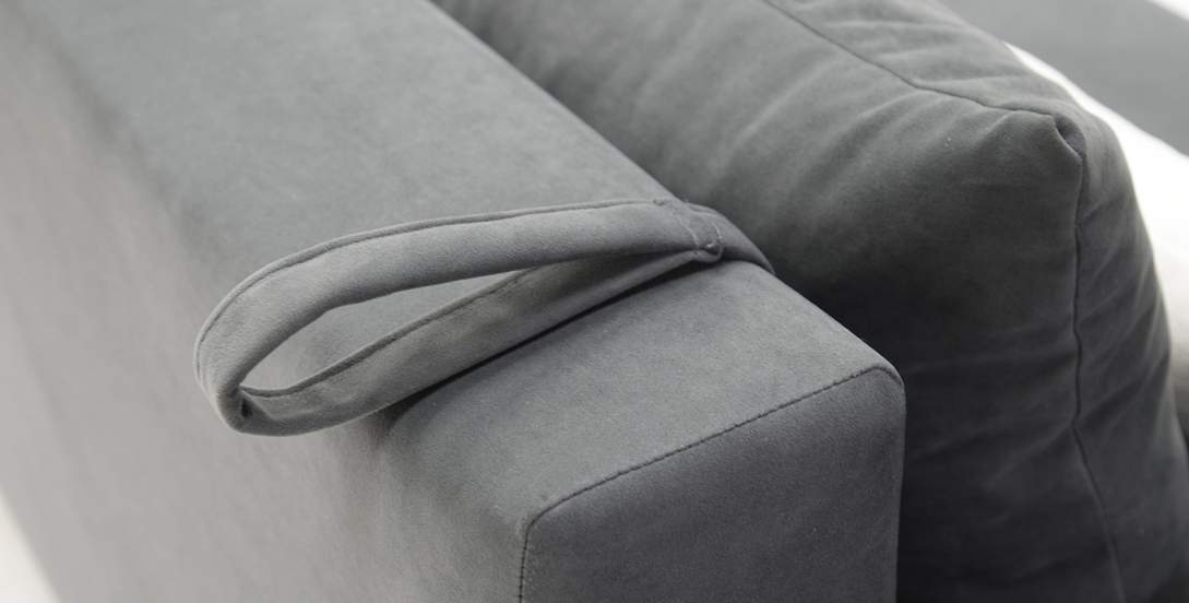 Угловой диван правый Майами Оникс велюр