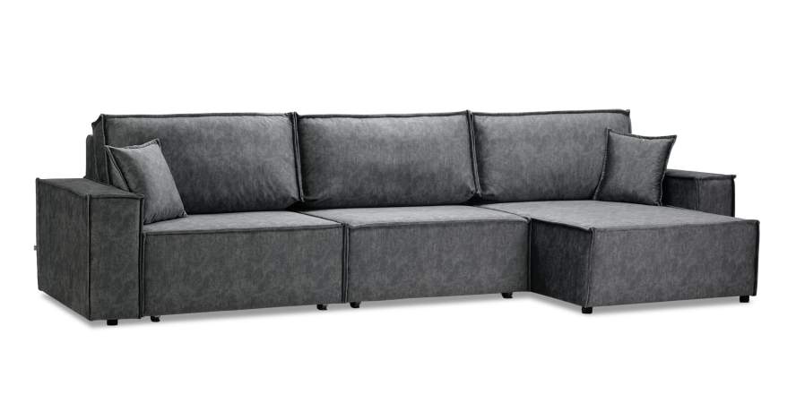 Угловой диван Фабио Max темно-серый велюр
