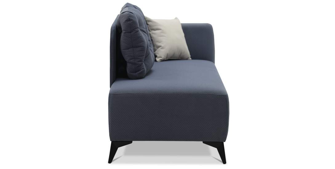 Угловая кушетка Тиволи 190 Cеро-синий велюр