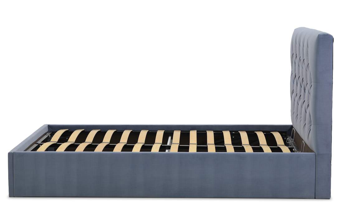 Двуспальная кровать Беллини 140 сине-фиолетовый велюр