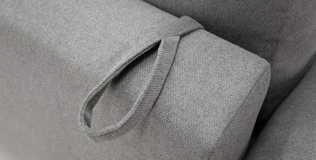 Прямой диван Тельда серый шенилл