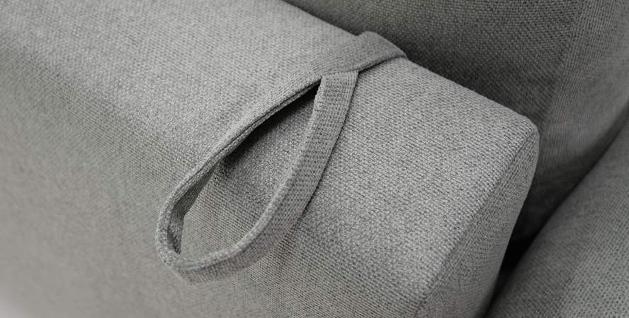 Прямой диван Тельда серый шенилл