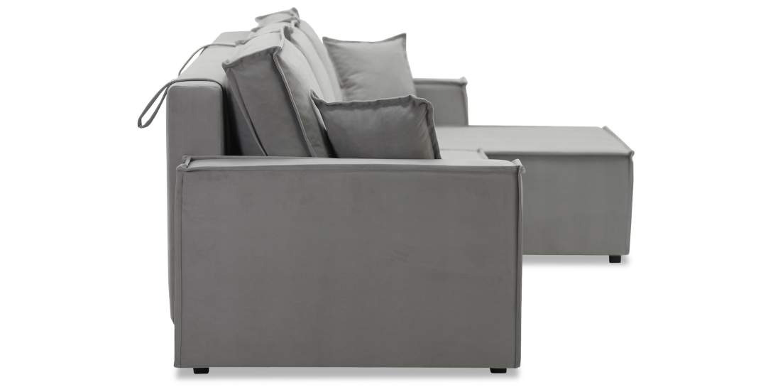 Угловой диван Фабио Max Дымчатый серый велюр