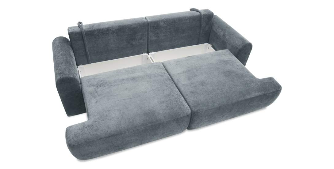 Прямой диван Кьянти Серо-голубой велюр 