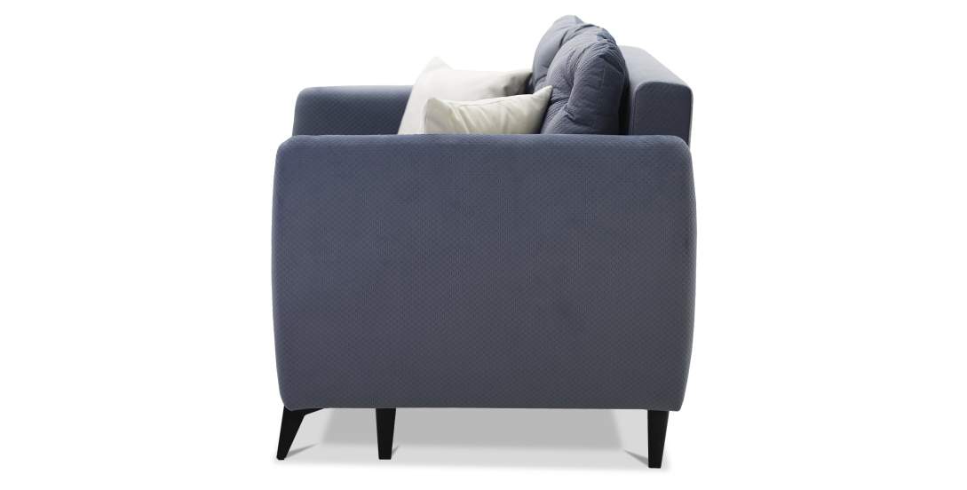 Прямой мини диван Тиволи 120 Серо-синий велюр 