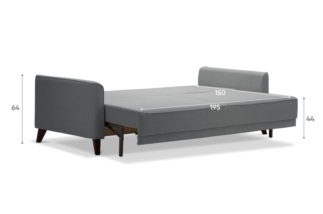 Прямой диван Авилла светло-серый велюр