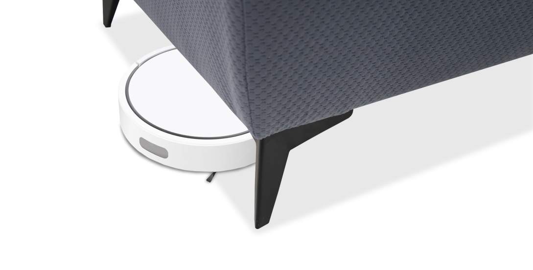 Угловая кушетка Тиволи 190 Cеро-синий велюр