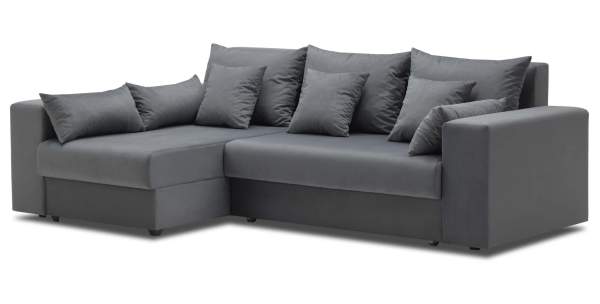 Угловой диван левый Майами Графитовый велюр Уцененный