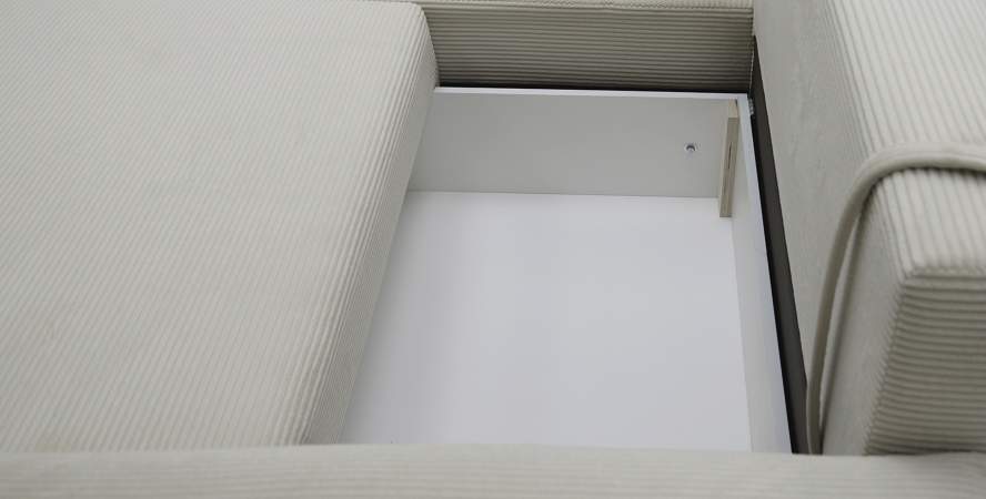 Угловой диван левый Тайлин Молочный кремовый велюр Уцененный