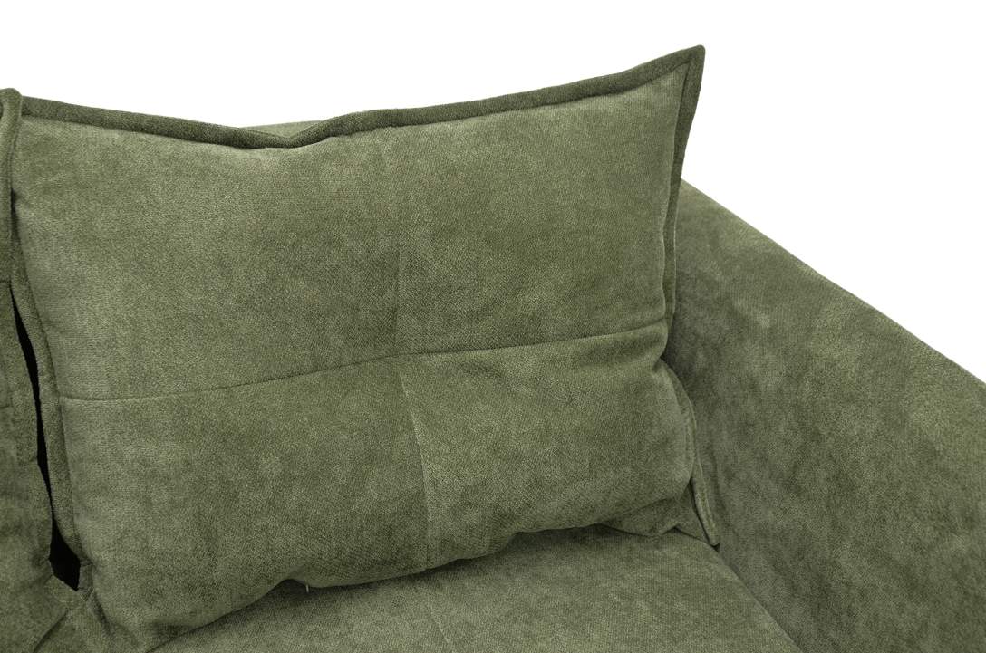 Прямой диван Лома зеленый велюр