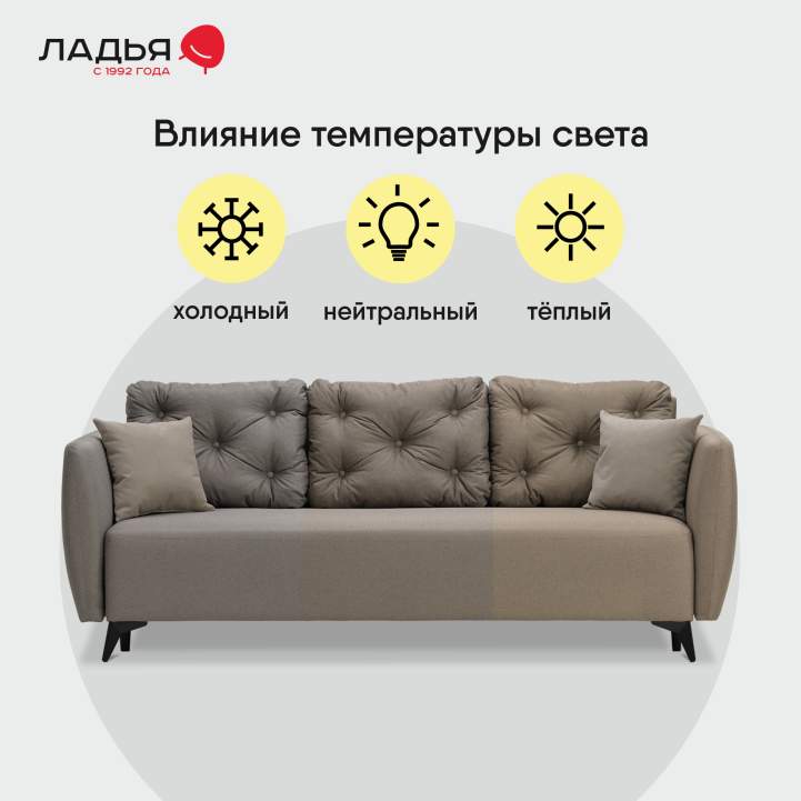 Прямой диван Тиволи коричневая рогожка