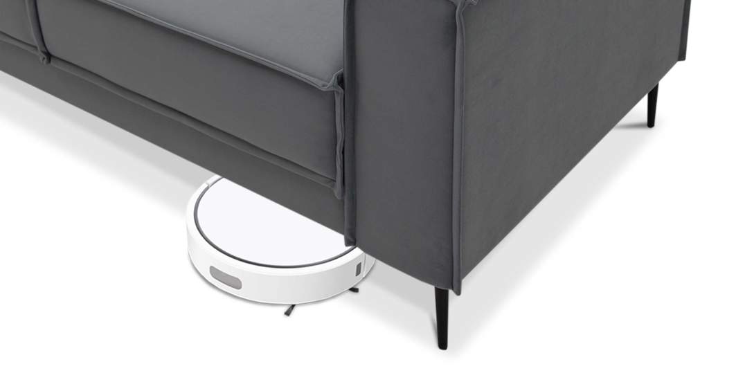 Прямой мини диван Авиньон Серый велюр