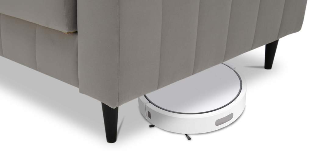 Прямой диван Эмма Светло-серый велюр