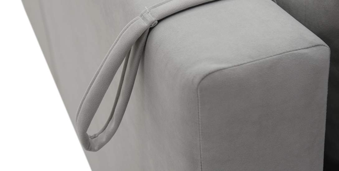 Угловой диван Фабио Дымчатый серый велюр