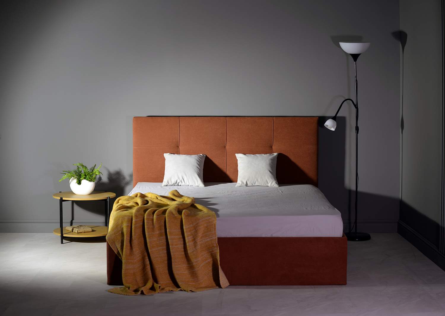 Двуспальная кровать Келли 180 терракотовый велюр