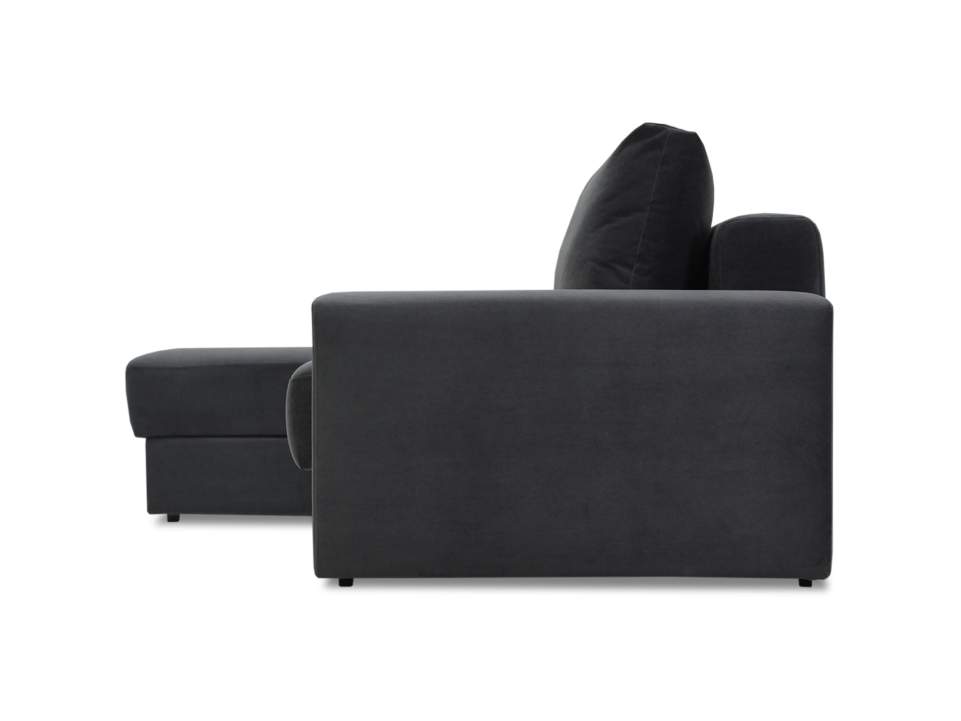 Угловой диван левый Вегас графитовый велюр