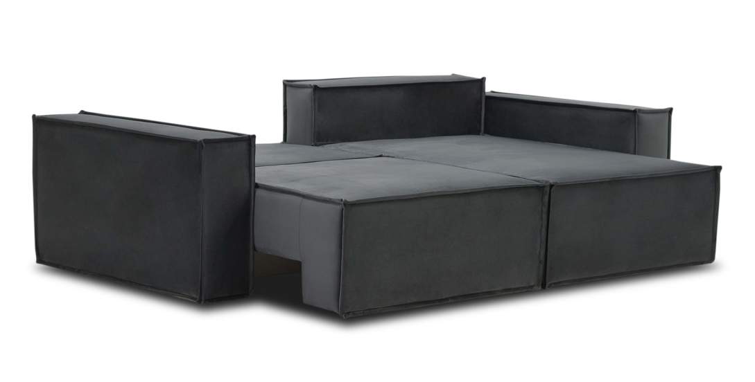 Угловой диван Тейлор Антрацитовый велюр