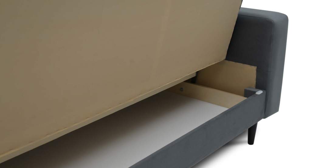 Прямой диван Виконт графитовый велюр Уцененный