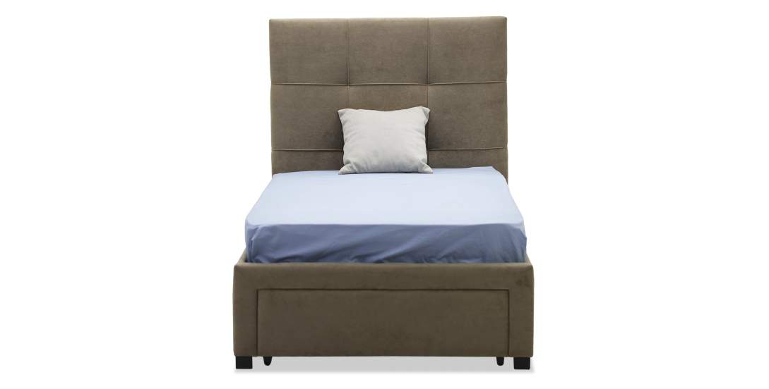 Односпальная кровать Борба 90 светло-коричневый велюр