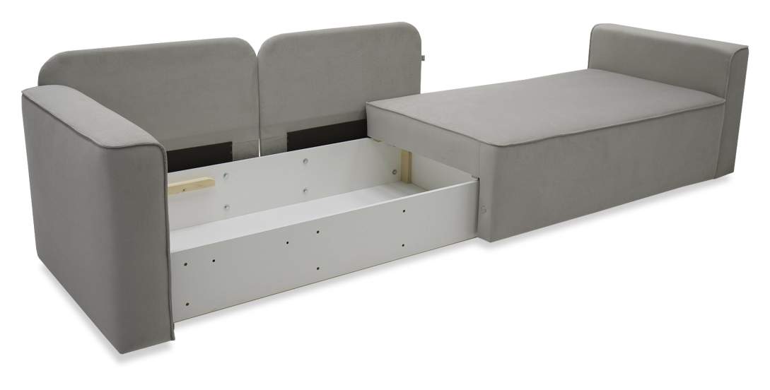 Прямой мини диван-кушетка Мокка Дымчатый серый велюр 