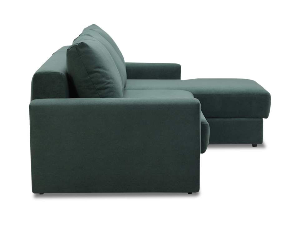 Угловой диван правый Вегас изумрудный велюр