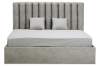 Двуспальная кровать Страйп 160 светло-серый велюр