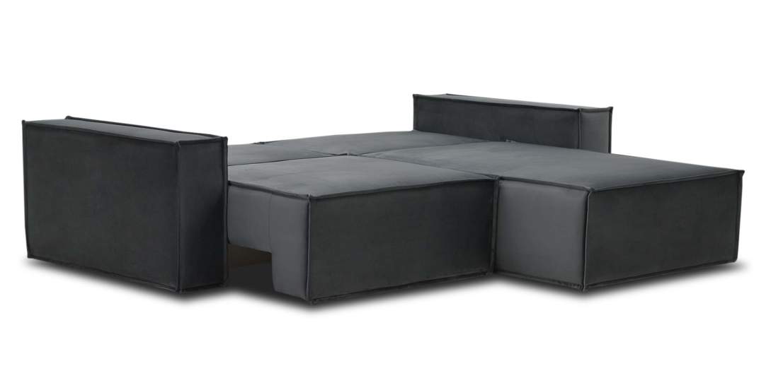 Угловой диван Тейлор Антрацитовый велюр