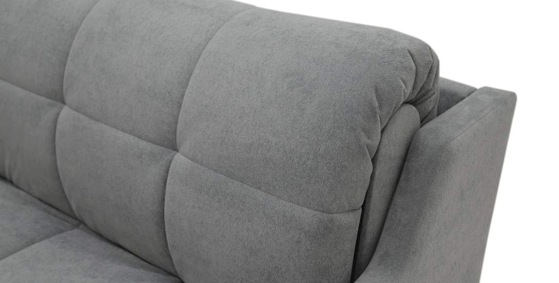 Прямой диван Стронг серый велюр