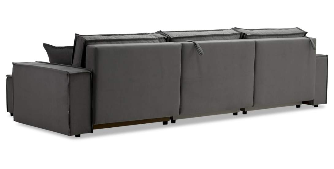 Угловой диван Фабио Max Серый велюр