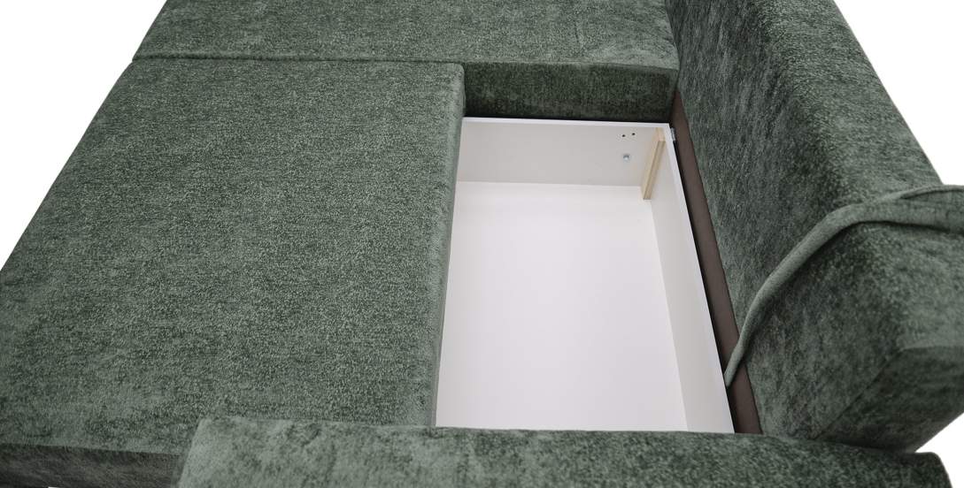 Угловой диван правый Тайлин Зеленый шенилл