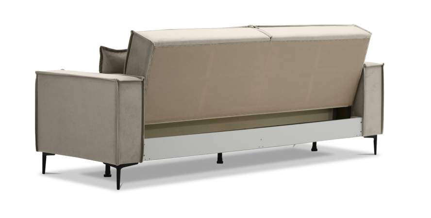 Прямой диван Авиньон жемчужно-серебряный велюр Уцененный