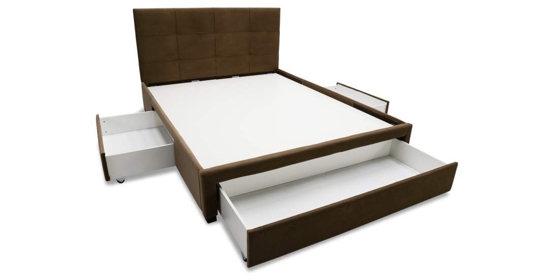 Двуспальная кровать Борба 180 светло-коричневый велюр