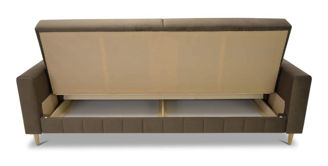 Прямой диван Эмма Коричневый велюр