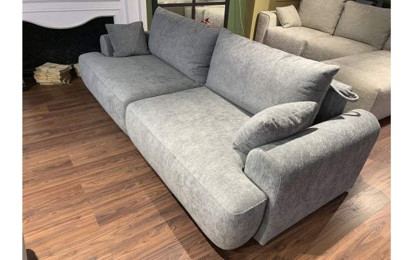 Прямой диван Кьянти серебристый шенилл