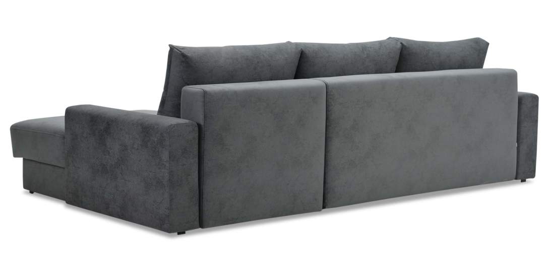 Угловой диван левый Вегас Графитовый велюр