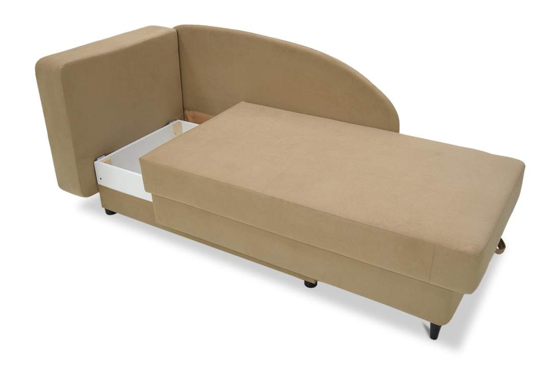 Угловая кушетка левая Иби бежевый велюр