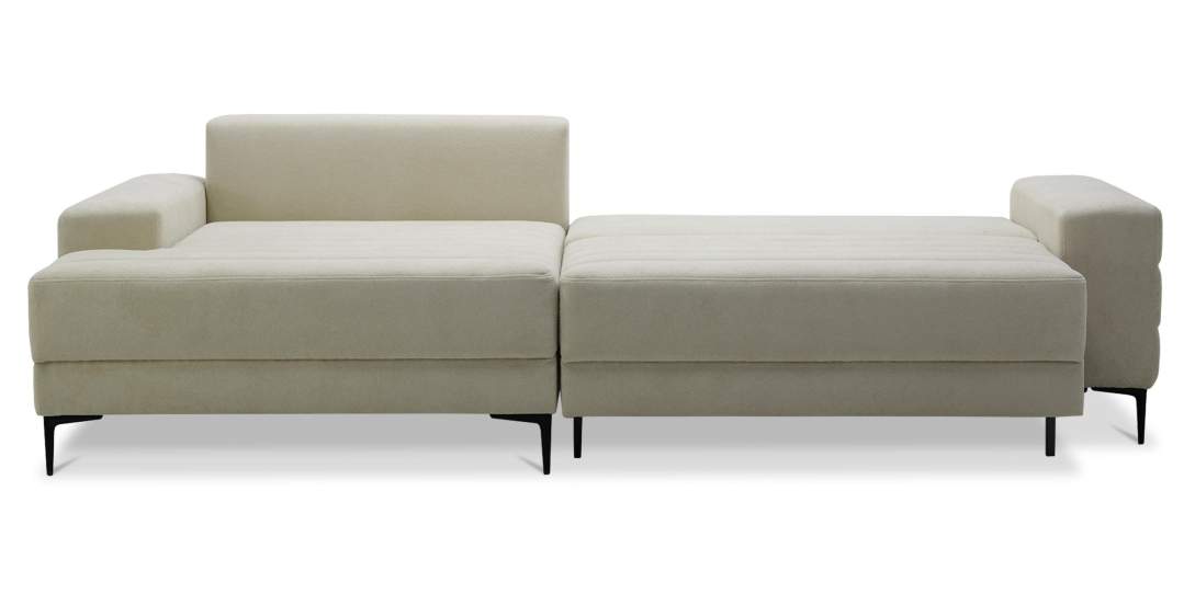 Угловой диван левый Белес Молочно-кремовый букле 